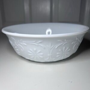 Vintage 1979 FTD Milk Glass Floral‎ Bowl
